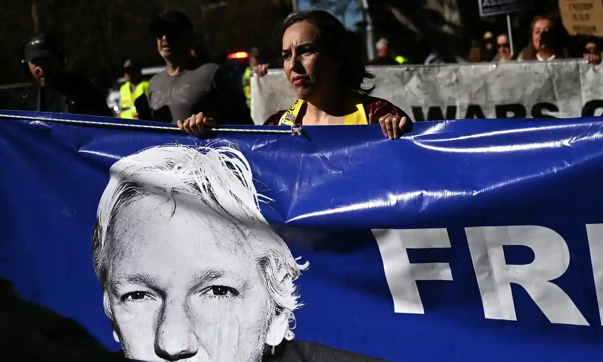 Stella Assange, wife of imprisoned journalist, publisher and Wikileaks founder Julian Assange at the Free Assange rally in Sydney last month. Assange’s family say the Australian government should be doing more after his extradition appeal was denied. Phot