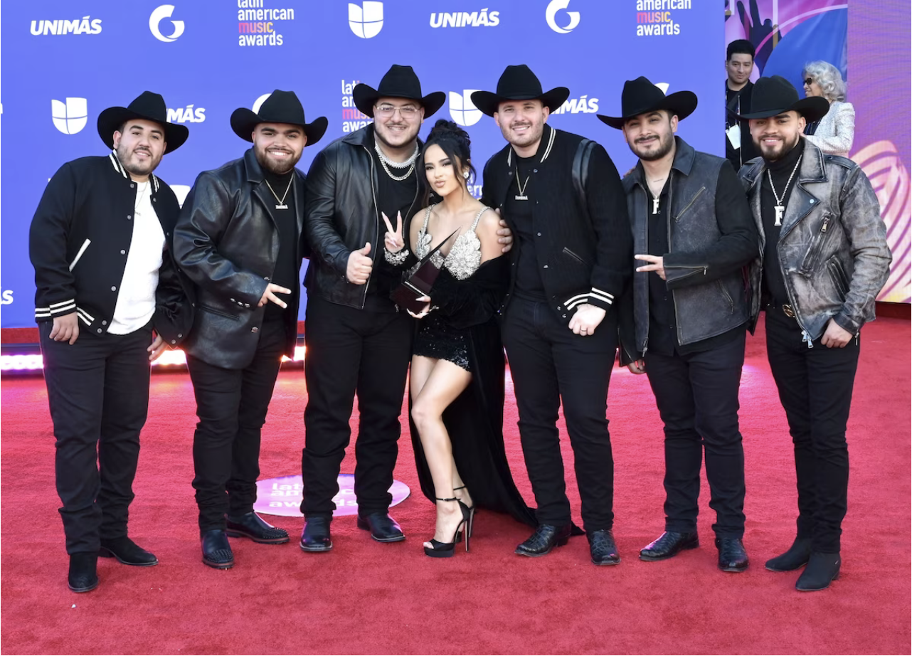 Grupo Frontera and Becky G at the 2023 Latin American Music Awards at MGM Grand Garden Arena in Las Vegas, Nevada. (Manny Hernandez/Getty Images)
