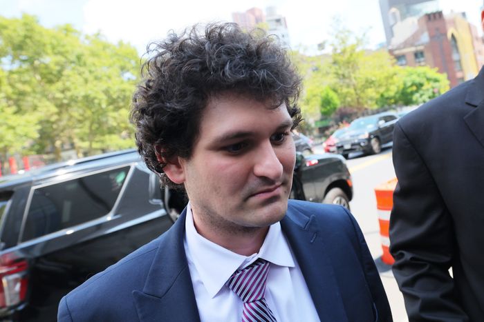 Sam Bankman-Fried, founder of collapsed crypto exchange FTX, arriving for a bail hearing at federal court in Manhattan on Friday. PHOTO: MICHAEL M. SANTIAGO/GETTY IMAGES