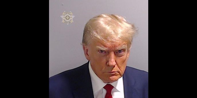 Former President Donald Trump surrendered to authorities in Fulton County, Ga., on Thursday. He was indicted by a grand jury for his efforts to overturn the state’s 2020 election results. Photo: Joe Raedle/Getty Images
