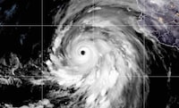 Hurricane Hilary spinning off the Mexico coast early Friday. (NOAA)