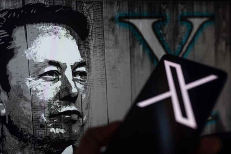 Illustration of Elon Musk and the X logo that has been used since Musk renamed Twitter as X. Enlarge Getty Images | NurPhoto