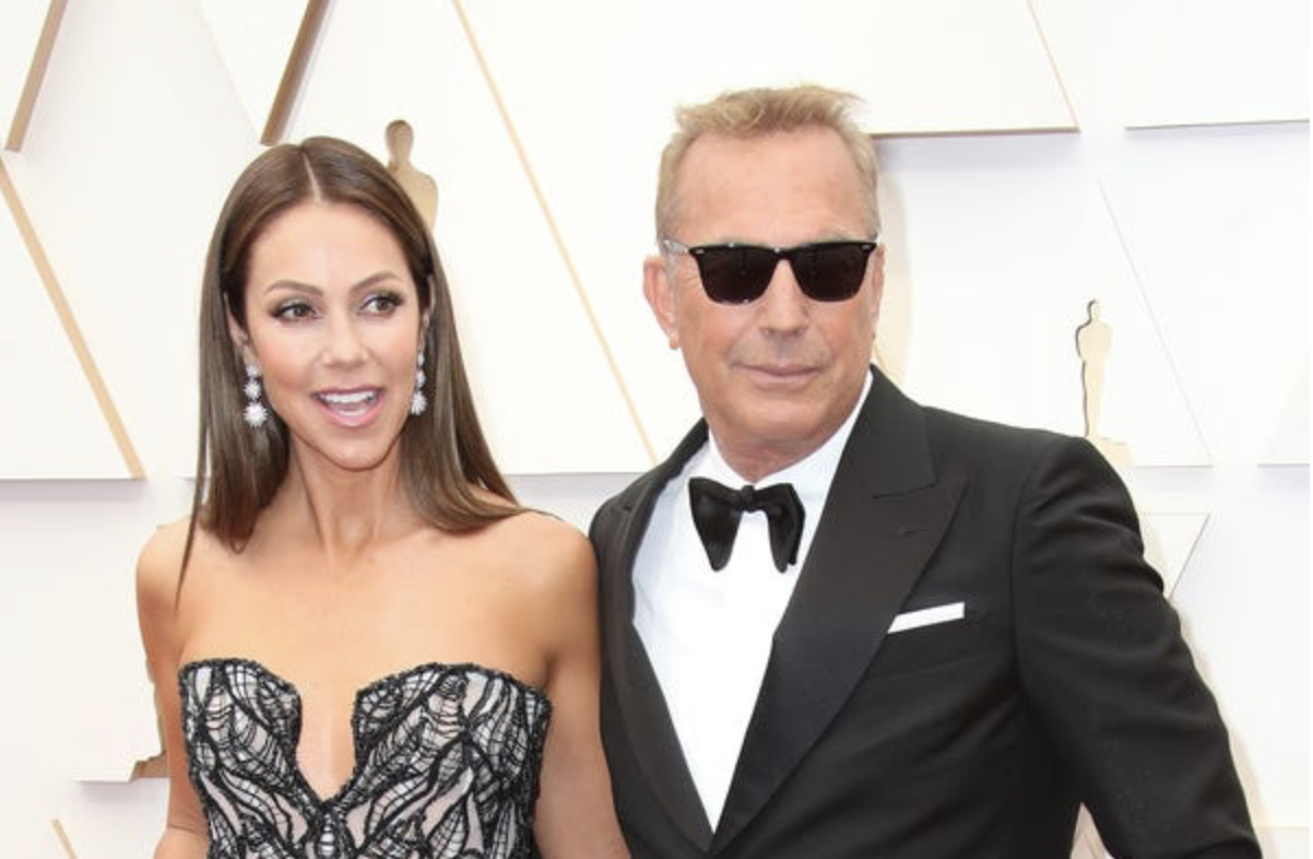 Christine Baumgartner and Kevin Costner arrive at the 94th Academy Awards at Dolby Theatre.  The couple announced their divorce after 19 years in May.