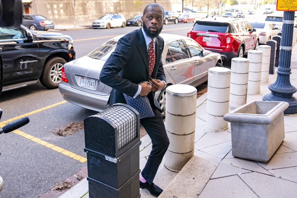 Pras arrives at federal court in Washington in April for his trial in an alleged campaign finance conspiracy. (Andrew Harnik/AP)