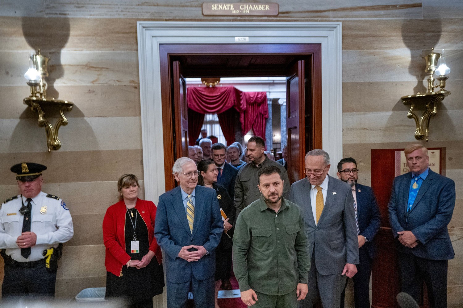 Zelensky leaves a contentious meeting with U.S. Senators in the Capitol on Sept. 21.Shutterstock
