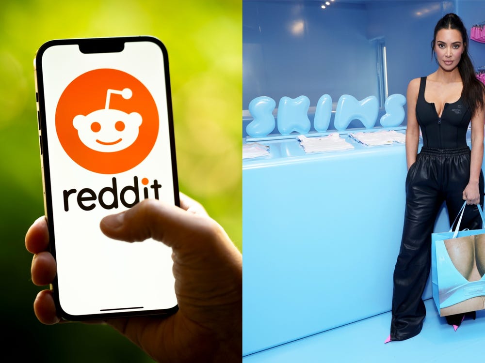 Reddit and Kim Kardashian's Skims are among the brands in talks to go public in 2024. Getty Images