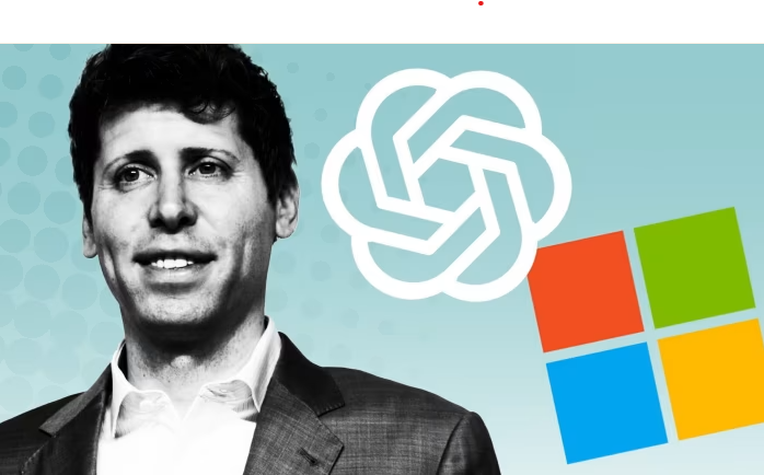 OpenAI’s chief Sam Altman said the partnership with Microsoft would ensure ‘that we both make money on each other’s success, and everybody is happy’ © FT montage/Bloomberg