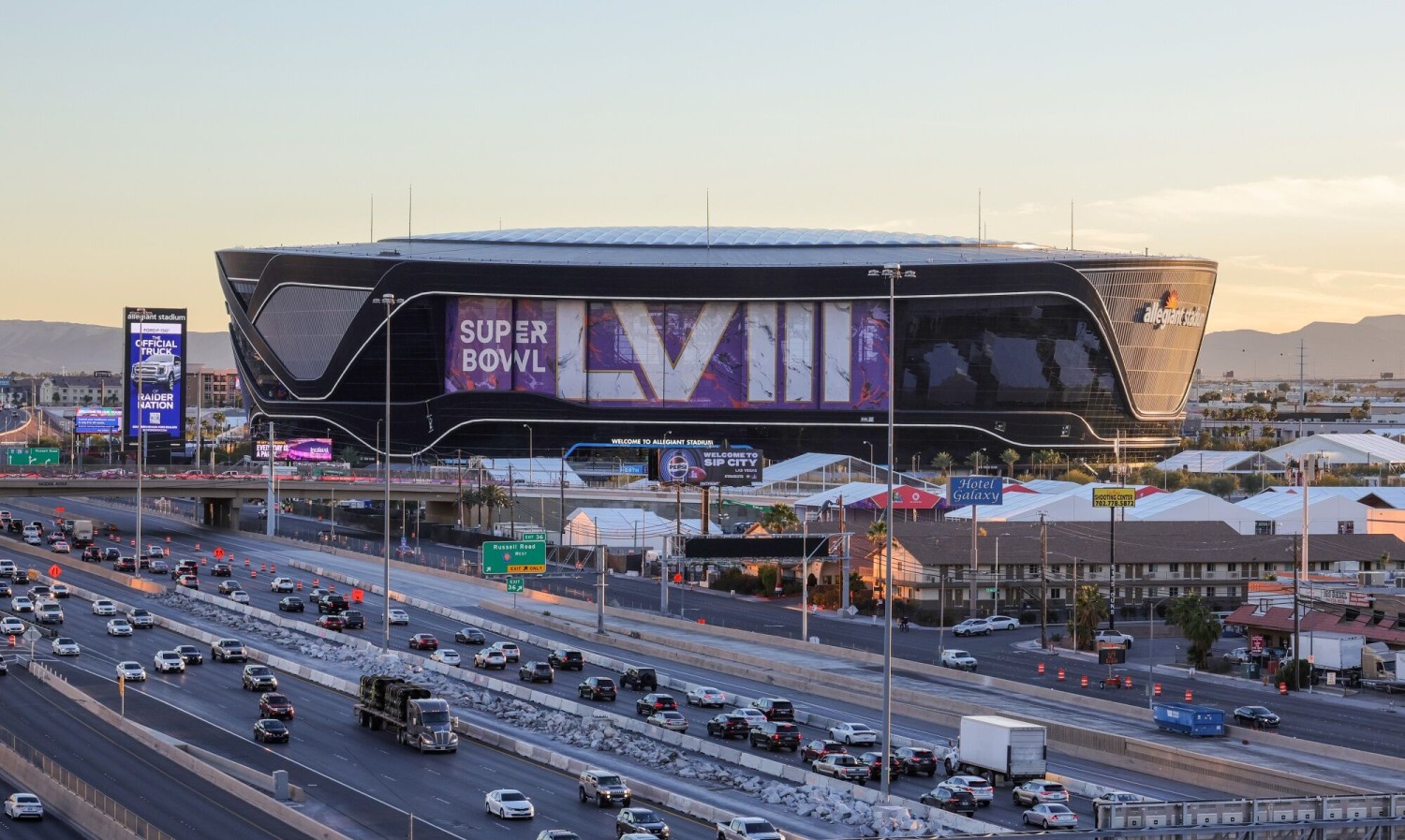 Allegiant Stadium, home of the Super Bowl LVIII game between the Kansas City Chiefs and the San Francisco 49ers, is just one of several new sports venues that Las Vegas has built in recent years. Photographer: Ethan Miller/Getty Images