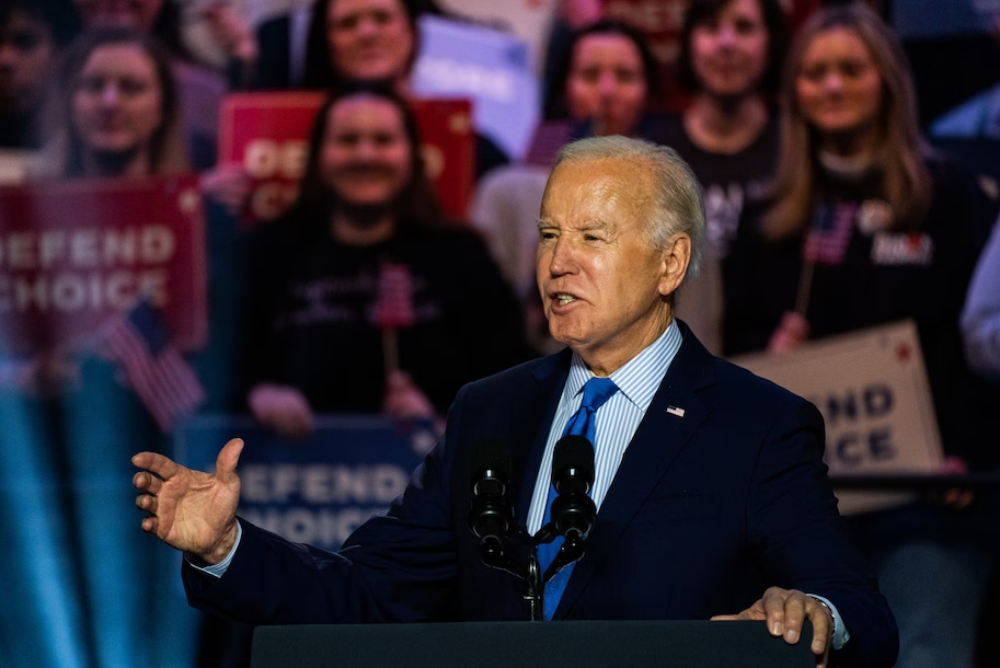 President Biden speaks during a campaign event in Manassas, Va. in January. (Salwan Georges/The Washington Post)