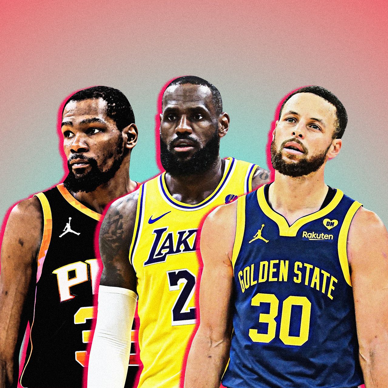 Kevin Durant, LeBron James and Stephen Curry are all out of the playoffs. EMIL LENDOF/THE WALL STREET JOURNAL, GETTY IMAGES