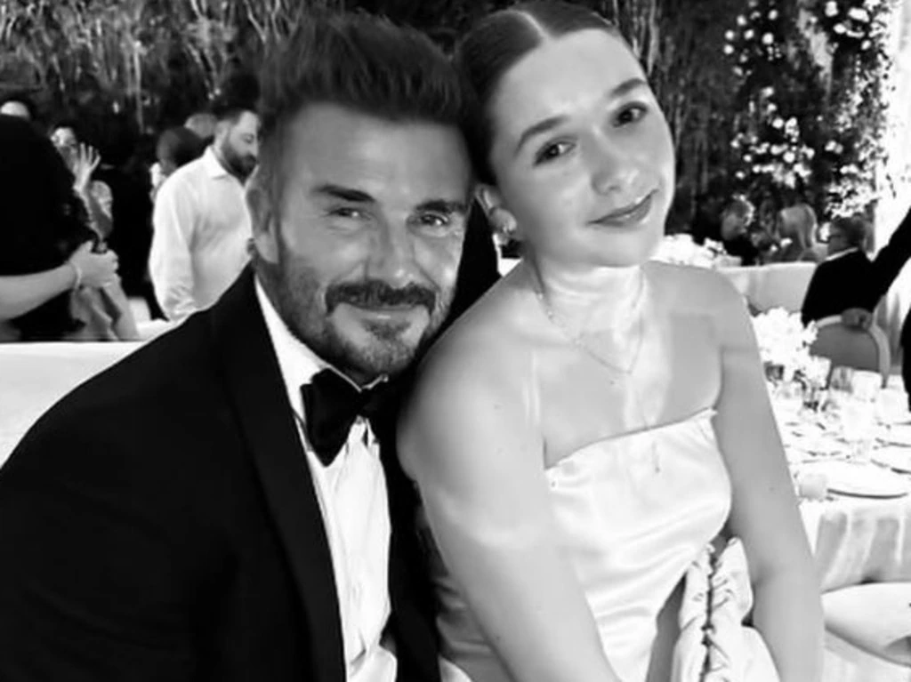 David Beckham has come under fire for his caption on this photo with daughter Harper.
