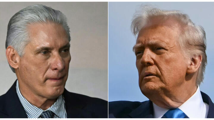 Cuban leader Miguel Diaz-Canel (L) and US President Donald Trump have traded heated rhetoric on social media © Mauro PIMENTEL, ANDREW CABALLERO-REYNOLDS / AFP/File