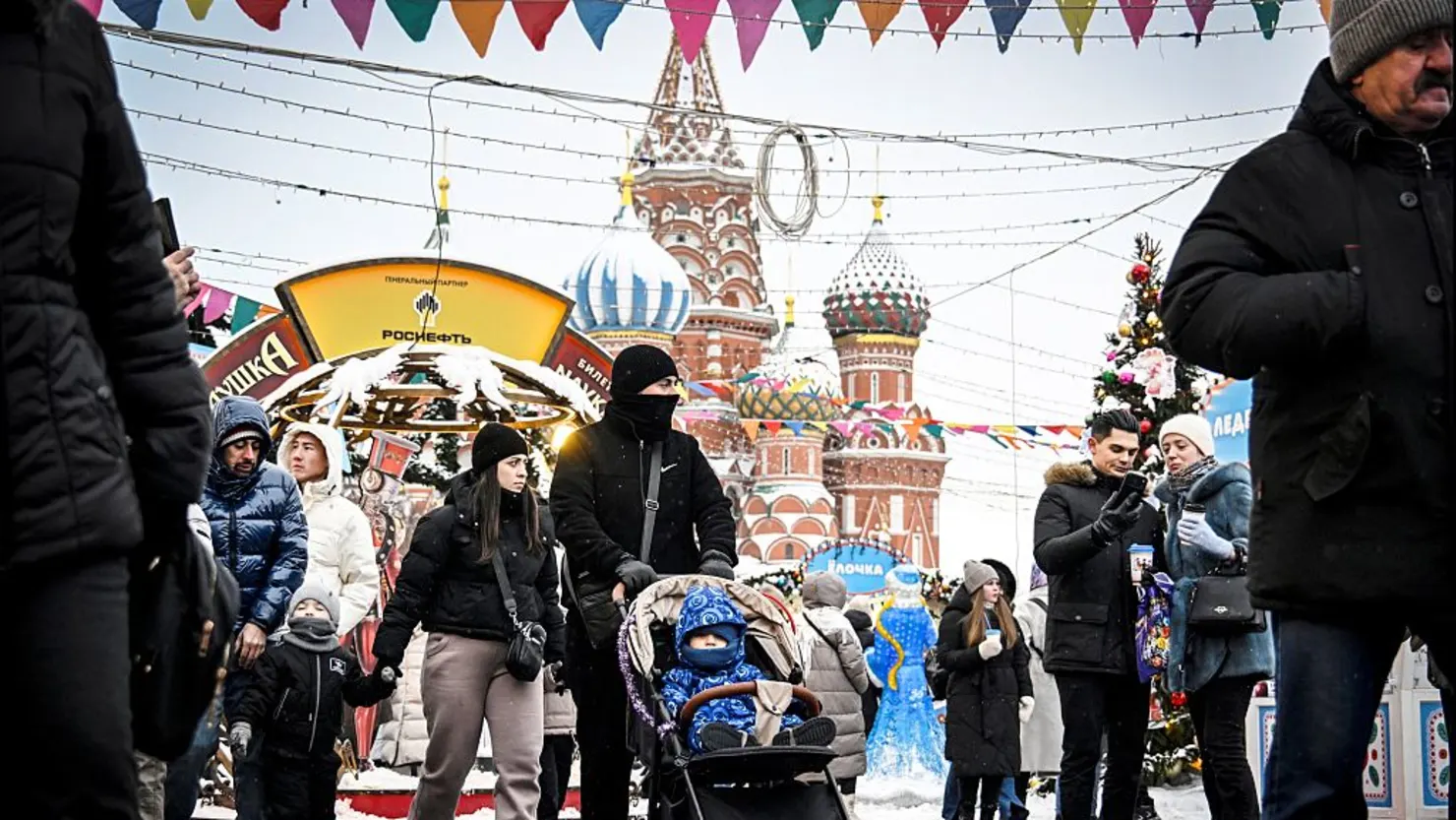People visit the Red Square in front of St. Basil’s Cathedral in Moscow. Alexander Nemenov | Afp | Getty Images