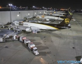 Airplanes line up on the tarmac at UPS' Worldport. The shipping facility sees a huge increase in activity and quantity this time of year. November 30, 2017