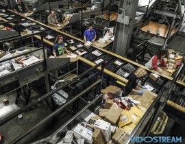 Workers in the Core building at UPS sort packages to get them to their final destinations. November 30, 2017