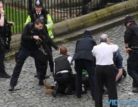 police could be seen holding a gun