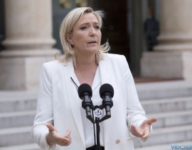 France's National Front party leader Marine Le Pen makes a statement after a meeting with French President François Hollande and other political leaders at the Élysée Palace in Paris. Ms. Le Pen described the U.K. referendum as a victory for fre