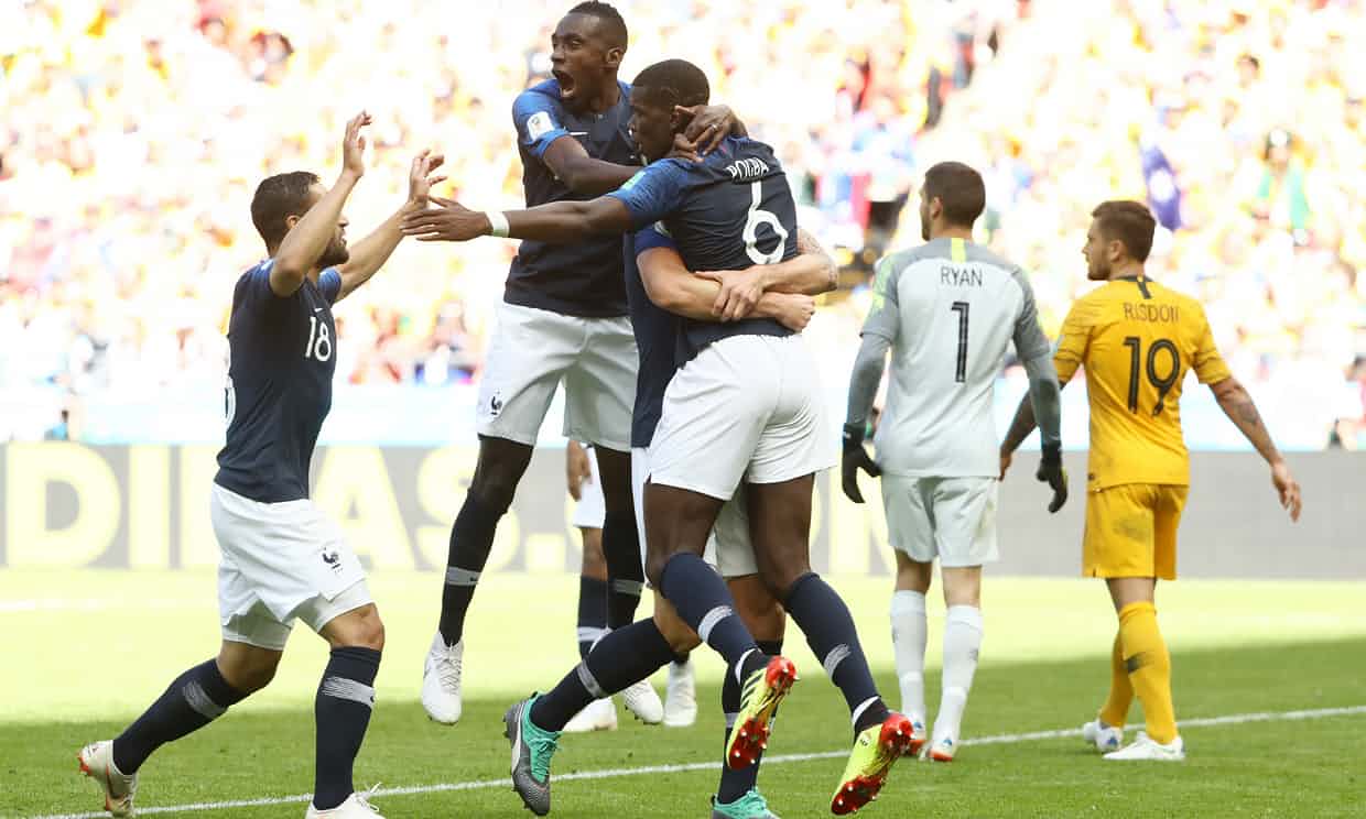 Paul Pogba scores with technology’s help to take France past Australia