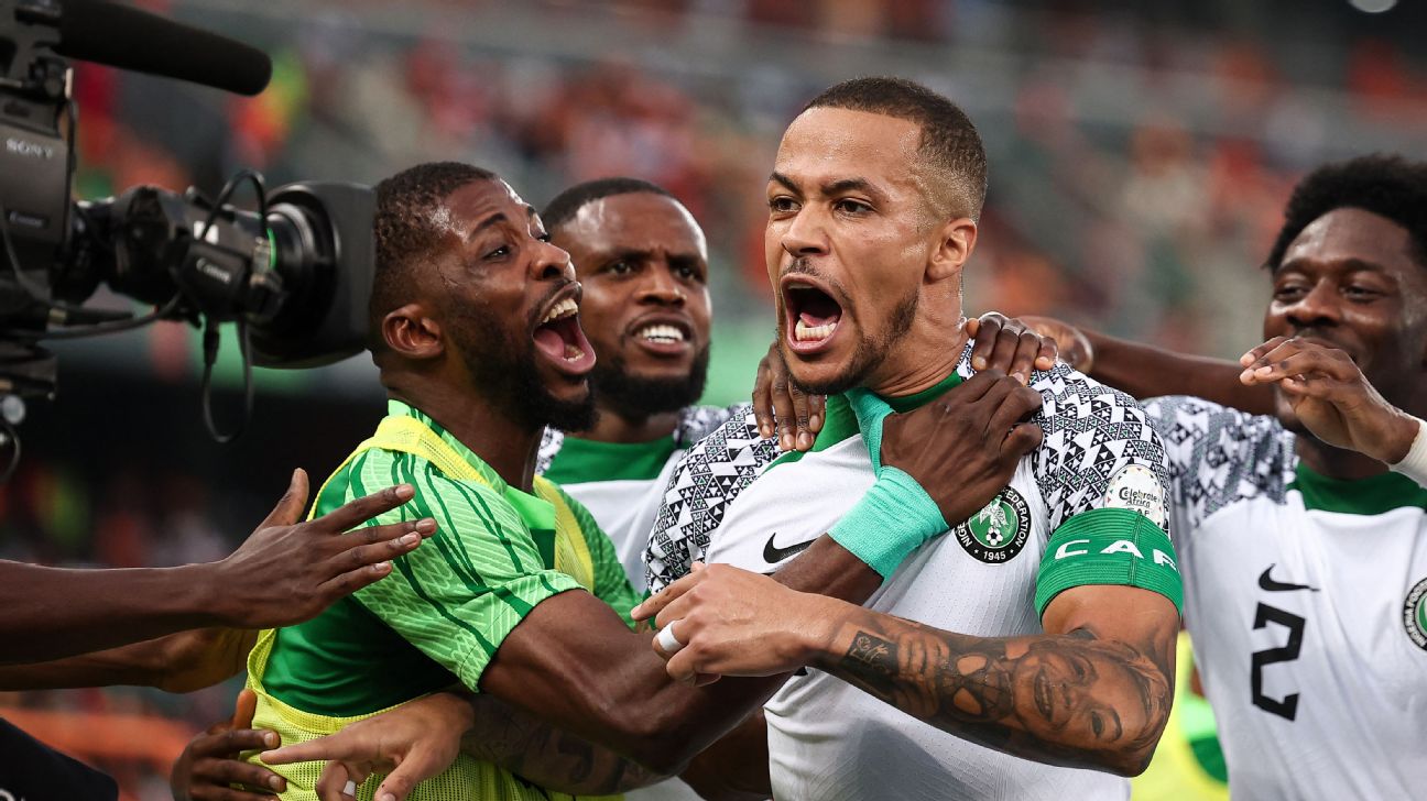 Nigeria beats Ivory Coast 1-0 to boost Africa Cup hopes. Nsue nets hat trick for Equatorial Guinea