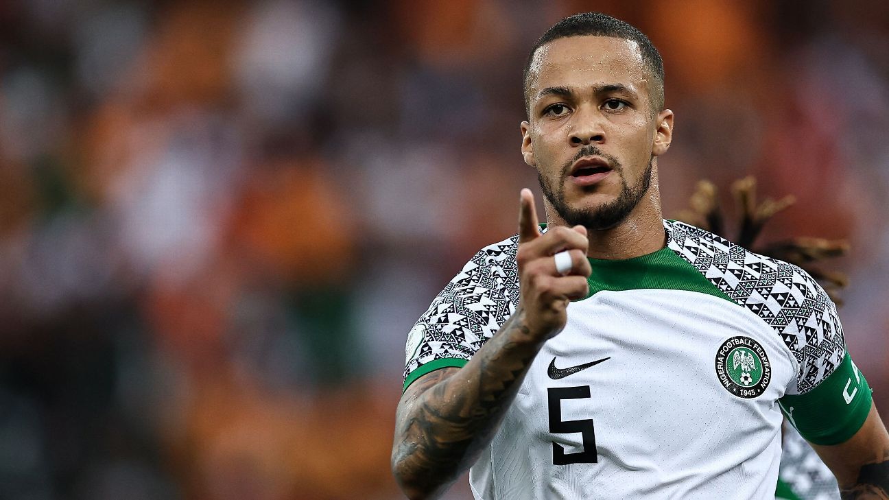 William Troost-Ekong is enjoying a resurgence in a Nigeria jersey, after being left out of the team for nearly a year in 2022 and 2023. FRANCK FIFE/AFP via Getty Images