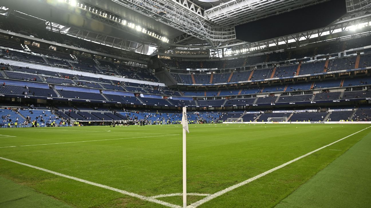The Estadio Santiago Bernabeu, the home of legendary soccer club Real Madrid, will host an NFL regular-season game in 2025. Burak Akbulut/Anadolu Agency via Getty Images
